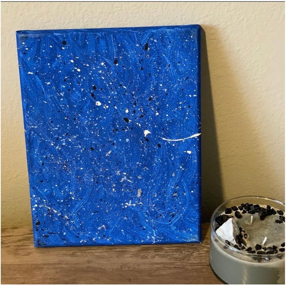 Original Abstract Splatter Painting Bits & Pieces 8x10 Canvas Art
